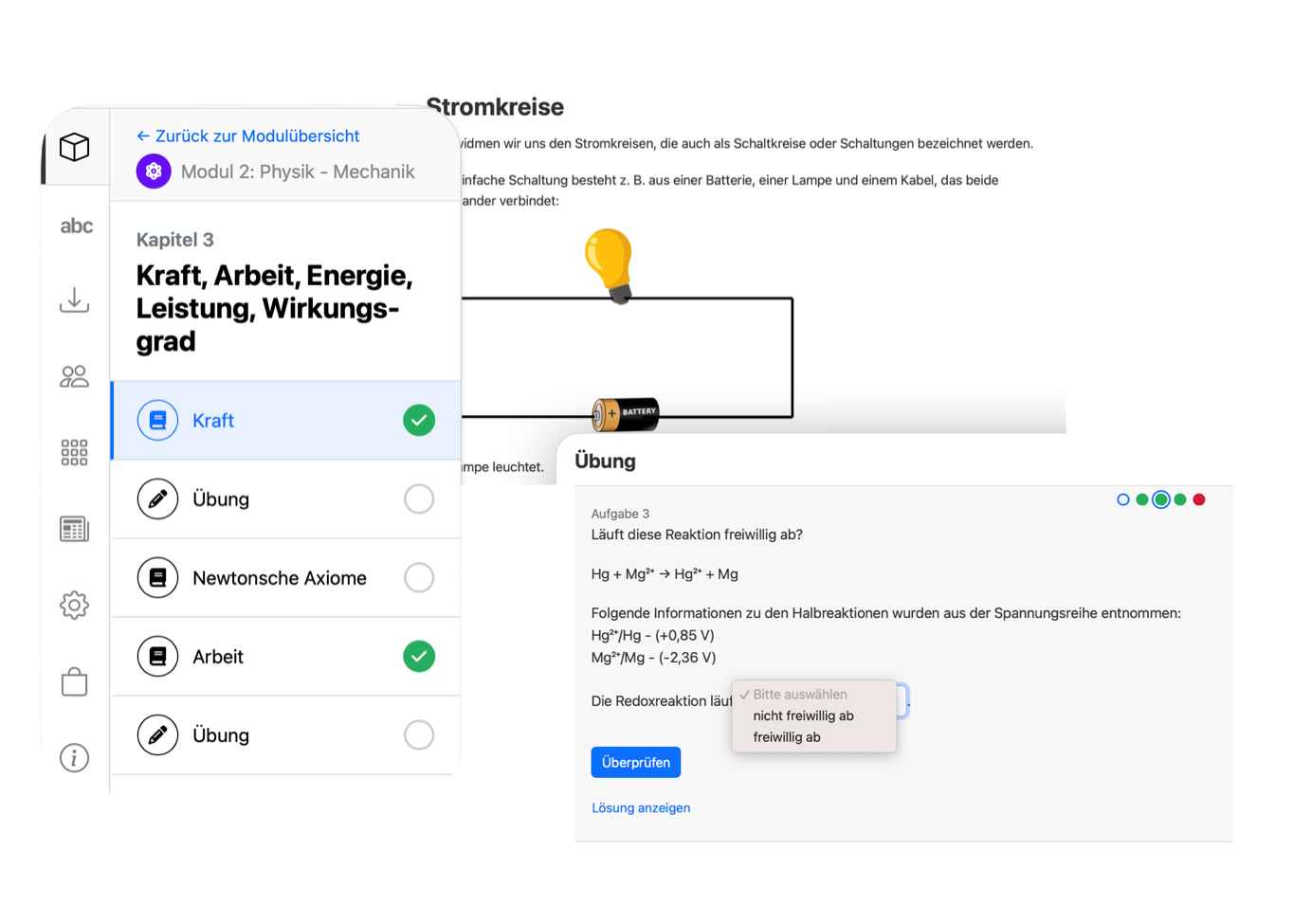 Screenshot der TMSnat Lernplattform, interaktive Vorbereitung auf den Medizinertest 2027